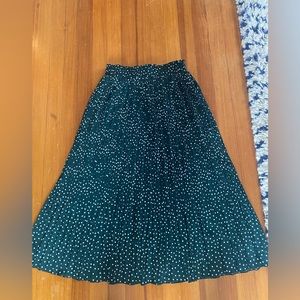 EXLURA Women’s High Wait Polka Dot Pleated Skirt Midi Swing Skirt